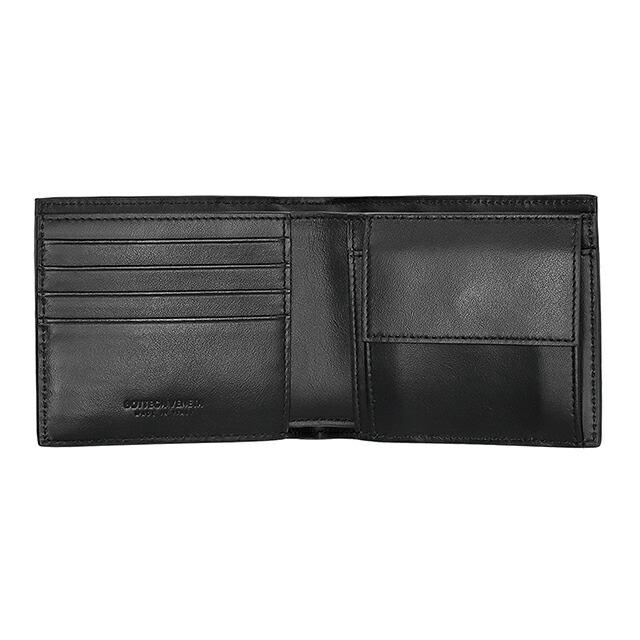 ボッテガ・ヴェネタ 二つ折り財布 二折財布 メンズ ブランド BOTTEGA VENETA 749412-V3US1 8803 ブラック/シルバーの画像