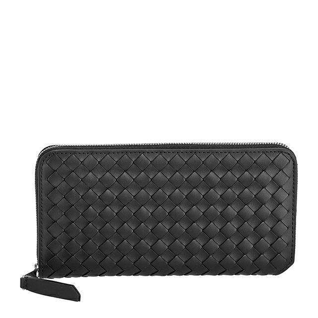 ボッテガ・ヴェネタ 長財布 メンズ ブランド BOTTEGA VENETA 796967-V69G2 8803 ブラック/シルバーの画像