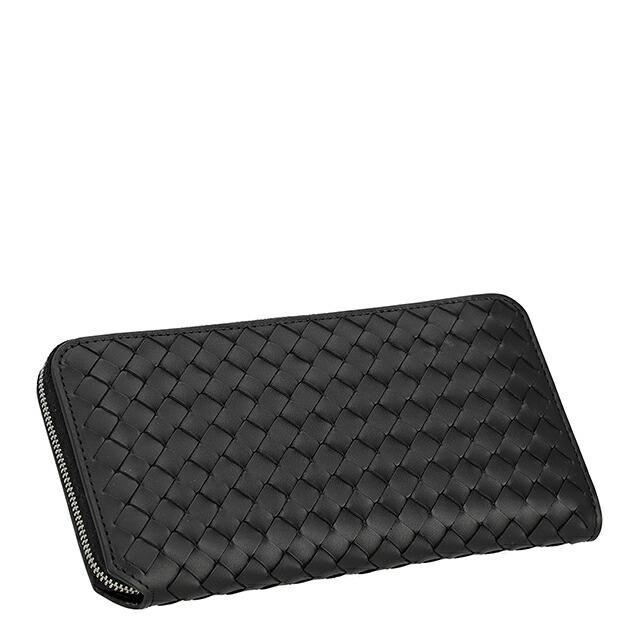 ボッテガ・ヴェネタ 長財布 メンズ ブランド BOTTEGA VENETA 796967-V69G2 8803 ブラック/シルバーの画像