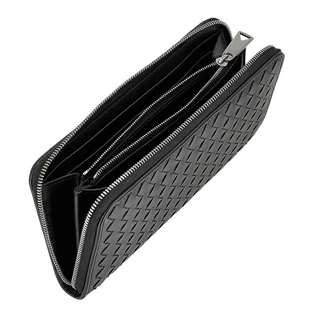 ボッテガ・ヴェネタ 長財布 メンズ ブランド BOTTEGA VENETA 796967-V69G2 8803 ブラック/シルバーの画像