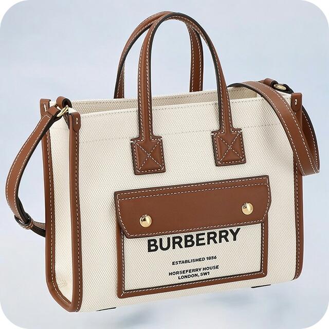 バ−バリ− ハンドバッグ レディース ブランド BURBERRY 8044143 ホワイト/ブラウン BURBERRY（バーバリー） ハンドバッグ レディース ブランド BURBERRY
