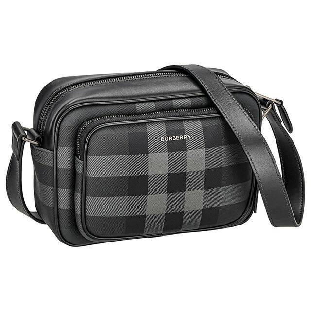 バーバリー ショルダーバッグ メンズ レディース ブランド BURBERRY チェック 8074099 ブラックの画像