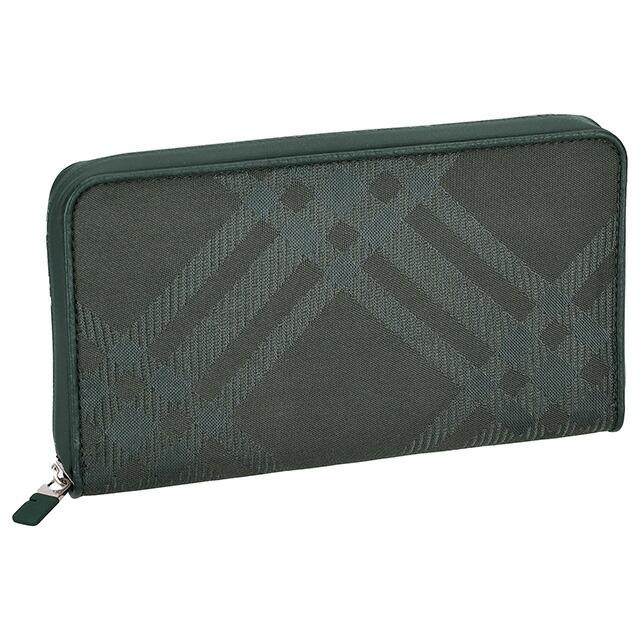 バーバリー 長財布 メンズ ブランド BURBERRY チェック 8080738 グリーンの画像