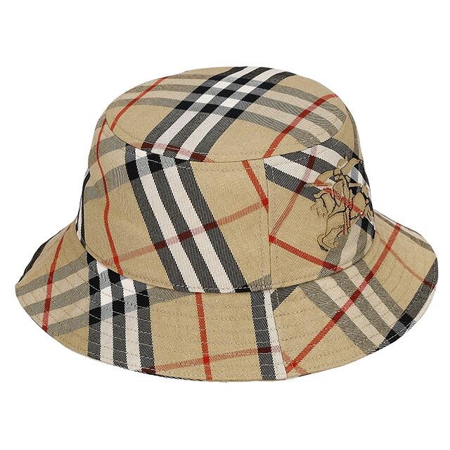 バーバリー　ベージュ　チェック柄 バケットハット BURBERRY（バーバリー） バケットハット チェック柄 帽子 ベージュ