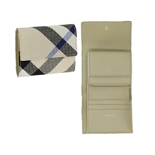 バーバリー 三つ折り財布 メンズ ブランド BURBERRY チェック 8086005 ベージュの画像