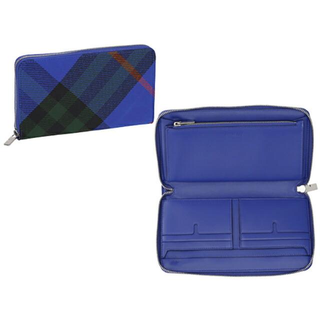 バーバリー 長財布 メンズ ブランド BURBERRY チェック 8089609 ブルーの画像