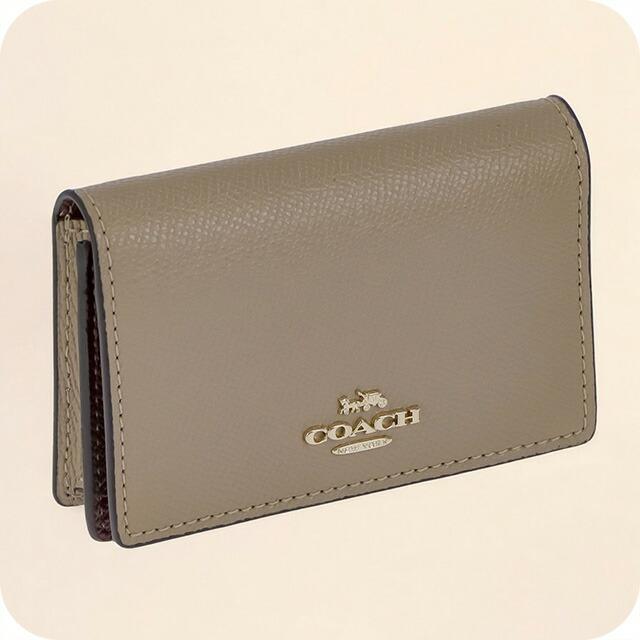 【最終値下げ】COACH ベージュ レザー 名刺入れ COACH ベージュ レザー 名刺入れ 箱入り COACH 名刺入れ ベージュ