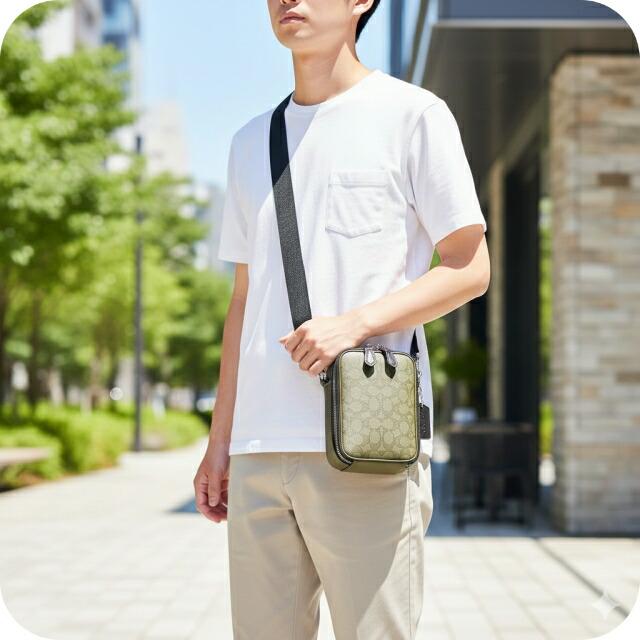 コーチ ショルダーバッグ メンズ ブランド COACH CH097 SVVFE オリーブドラブ/ユーティリティグリーン 斜めがけ ブランド 高級 おしゃれ プレゼント 男性 実用的 かっこいい COACH（コーチ） ショルダーバッグ メンズ ブランド COACH CH097 SVVFE