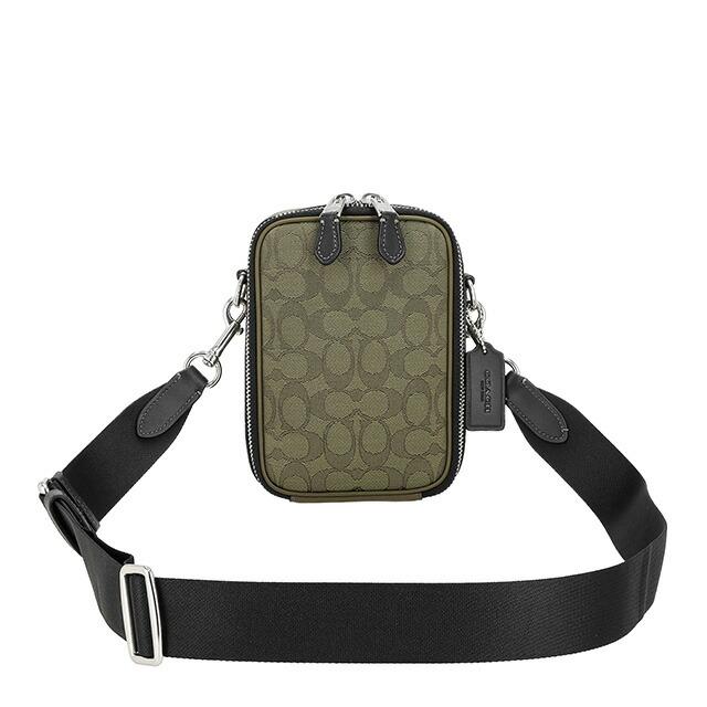 COACH オリーブグリーン ショルダーバッグ COACH コーチ オリーブグリーン レザー ショルダーバッグ