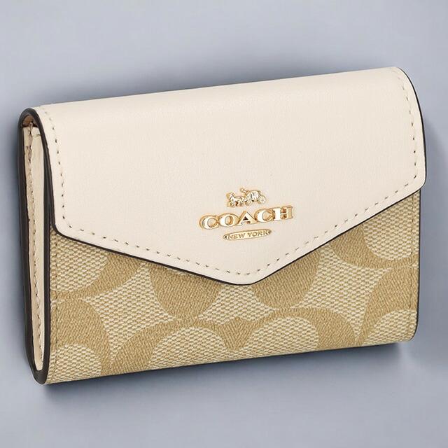 コーチ 名刺入れ レディース ブランド COACH シグネチャー CH202 IMDQC ライトカーキ/チョーク