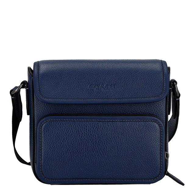 極美品 COACH コーチ ショルダー メッセンジャー バッグ レザー ネイビー COACH（コーチ） ショルダーバッグ メッセンジャーバッグ メンズ