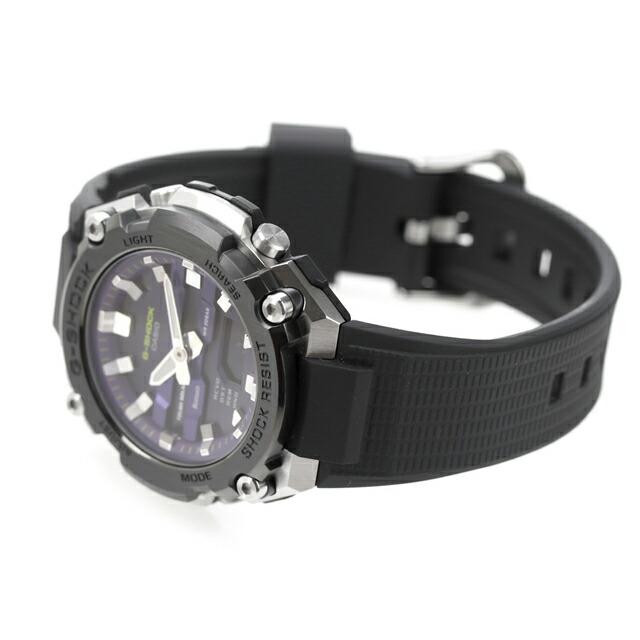 gショック ジーショック G-SHOCK ソーラー GST-B600A-1A6 G-STEEL Bluetooth 腕時計 ブランド カシオ casio ブラック パープル 黒の画像