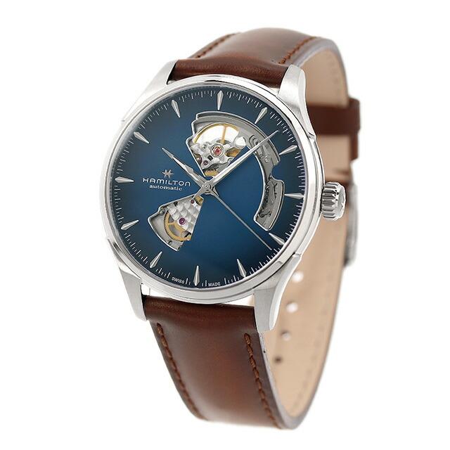 ハミルトン ジャズマスター オート 40mm 自動巻き 機械式 腕時計 オープンハート 革ベルト H32675540の画像