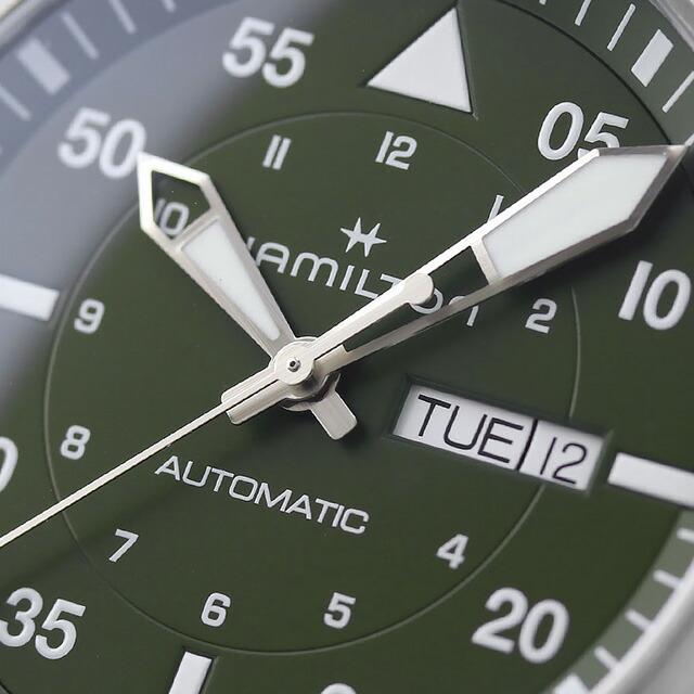 ハミルトン カーキ アビエーション カーキ パイロット デイデイト オートマティック 42mm 自動巻き 腕時計 ブランド HAMILTON H64635560の画像