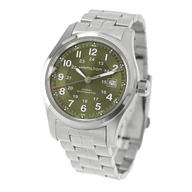 ハミルトン カーキ フィールド オート 42mm 自動巻き 腕時計 ブランド メンズ HAMILTON KHAKI FIELD H70605160 アナログ グリーンの画像