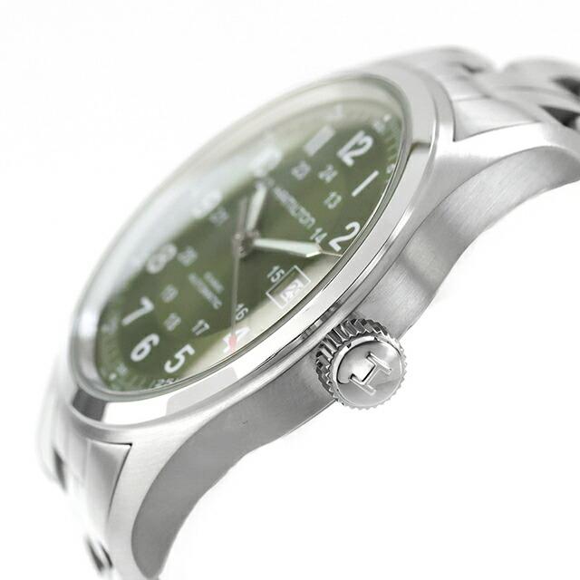 ハミルトン カーキ フィールド オート 42mm 自動巻き 腕時計 ブランド メンズ HAMILTON KHAKI FIELD H70605160 アナログ グリーンの画像