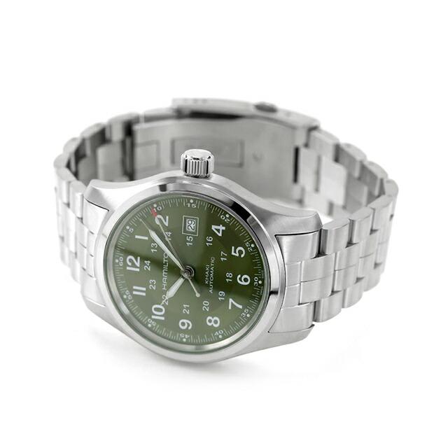 ハミルトン カーキ フィールド オート 42mm 自動巻き 腕時計 ブランド メンズ HAMILTON KHAKI FIELD H70605160 アナログ グリーンの画像