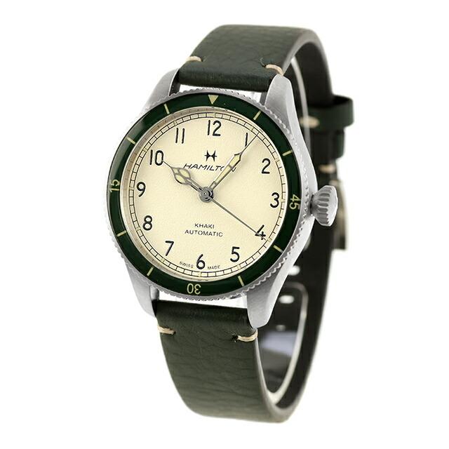 ハミルトン カーキ カーキ パイロット パイオニア 38mm 自動巻き 腕時計 ブランド メンズ HAMILTON KHAKI H76255810 アナログ アイボリーの画像