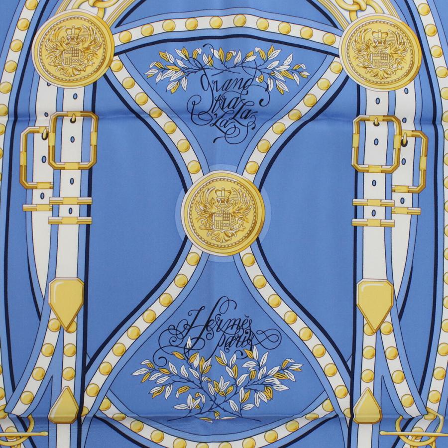 エルメス スカーフ レディース HERMES シルク100% フランス CARRE TWILL ブルー系 マルチカラー 小物の画像