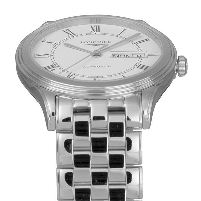 ロンジン フラッグシップ 自動巻き 腕時計 ブランド メンズ LONGINES L4.899.4.21.6 アナログ ホワイト 白 スイス製の画像