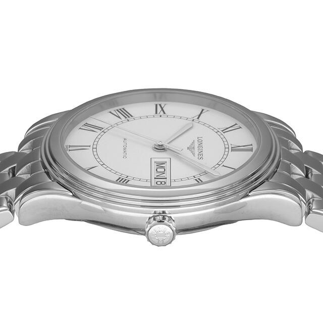 ロンジン フラッグシップ 自動巻き 腕時計 ブランド メンズ LONGINES L4.899.4.21.6 アナログ ホワイト 白 スイス製の画像