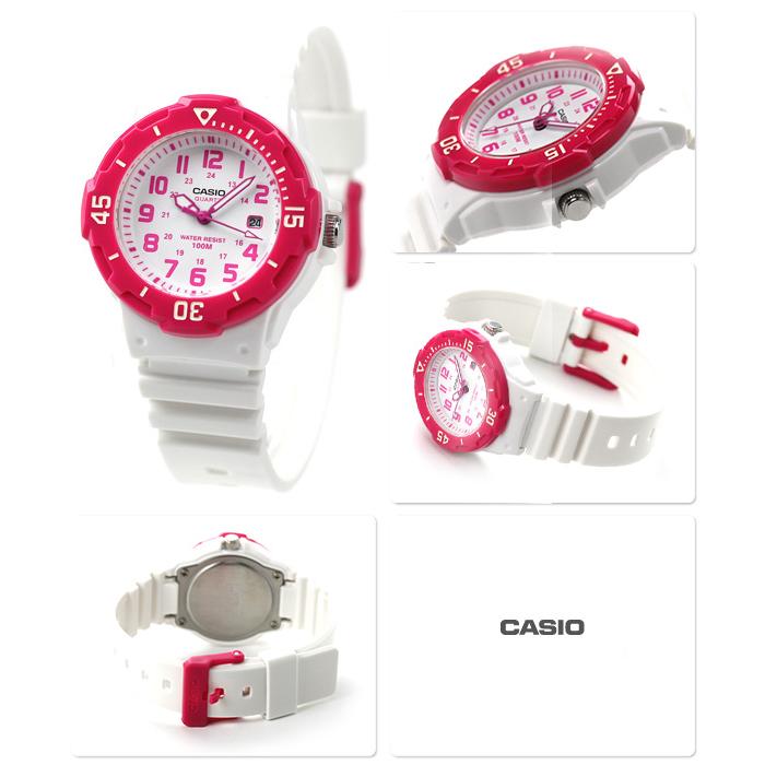カシオ チプカシ  海外モデル デイト クラシック LRW-200H-4BVDF CASIO 腕時計 クオーツ ホワイト×ピンク｜be-eight｜02