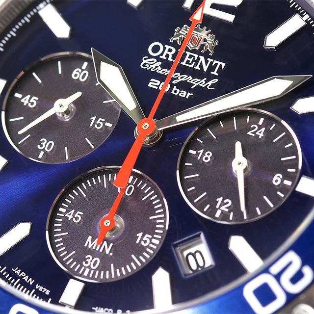 オリエント オリエントマコ ソーラーパワード 腕時計 クロノグラフ ORIENT RN-TX0201L ネイビー｜be-eight｜06