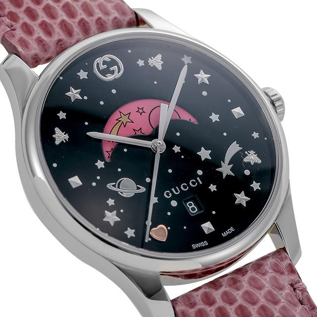 G-Timeless グッチ Gタイムレス 腕時計 ムーンフェイズ 革ベルト GUCCI