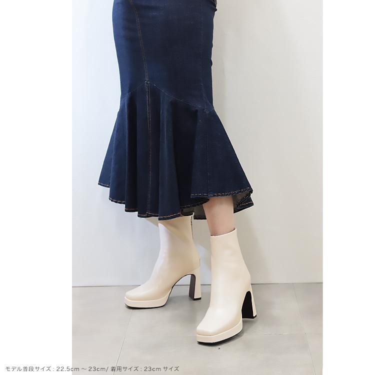 EVOL（イーボル） セール ショートブーツ スクエアトゥ チャンキー