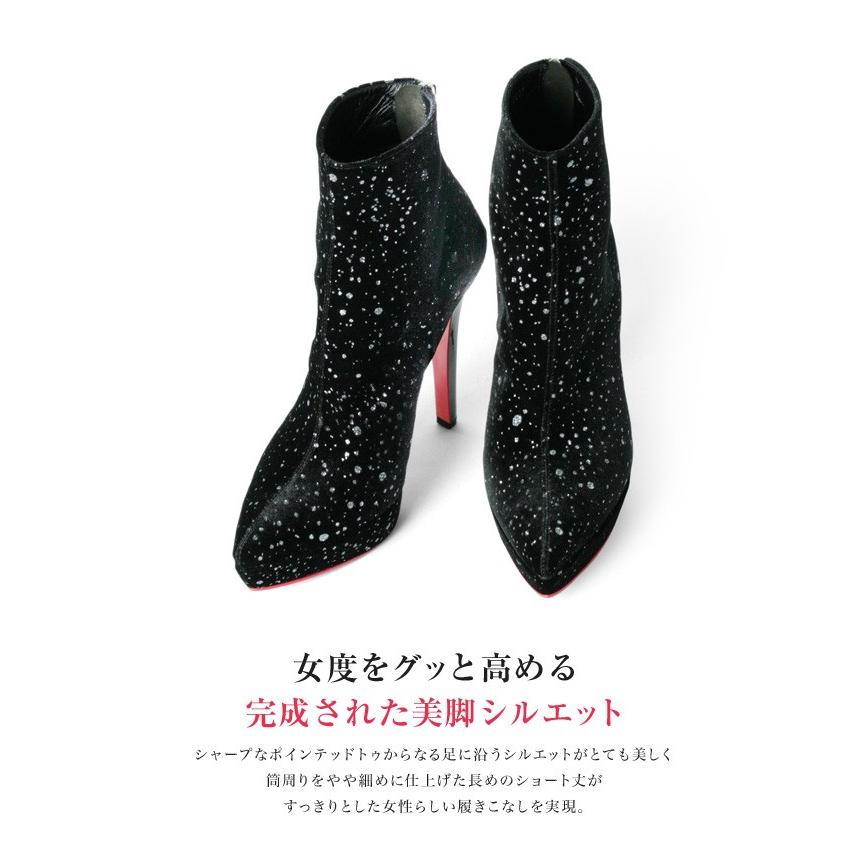 コメックス ショートブーツ ハイヒール ポインテッドトゥ ブーツ 