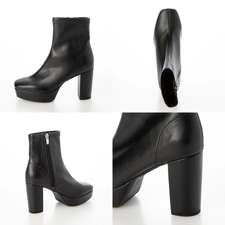 EVOL（イーボル） ブーツ ショートブーツ スクエアトゥ チャンキー