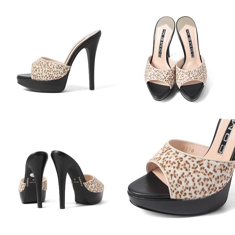 CHANEL ハラコアニマルプリント ミュール ヒール7cm