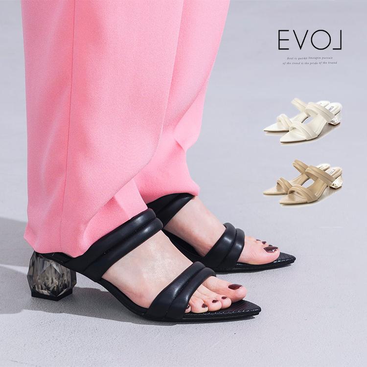 EVOL（イーボル） アウトレット セール ミュール サンダル クリア