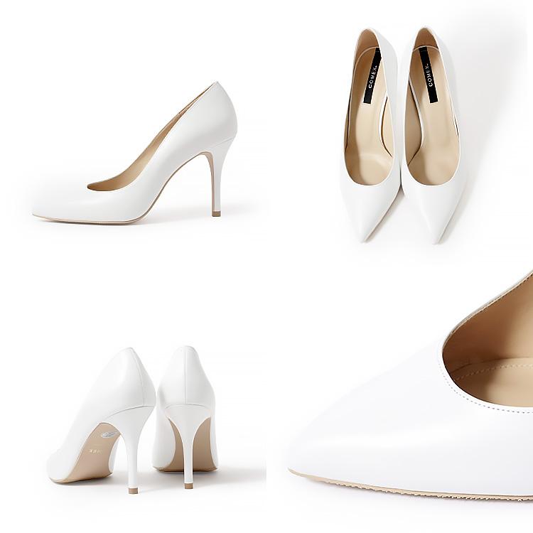 COMEX ソブレベージュ オープントゥ ハイヒール Mサイズ COMEX パンプス コメックス エナメルパンプス ポインテッドトゥ