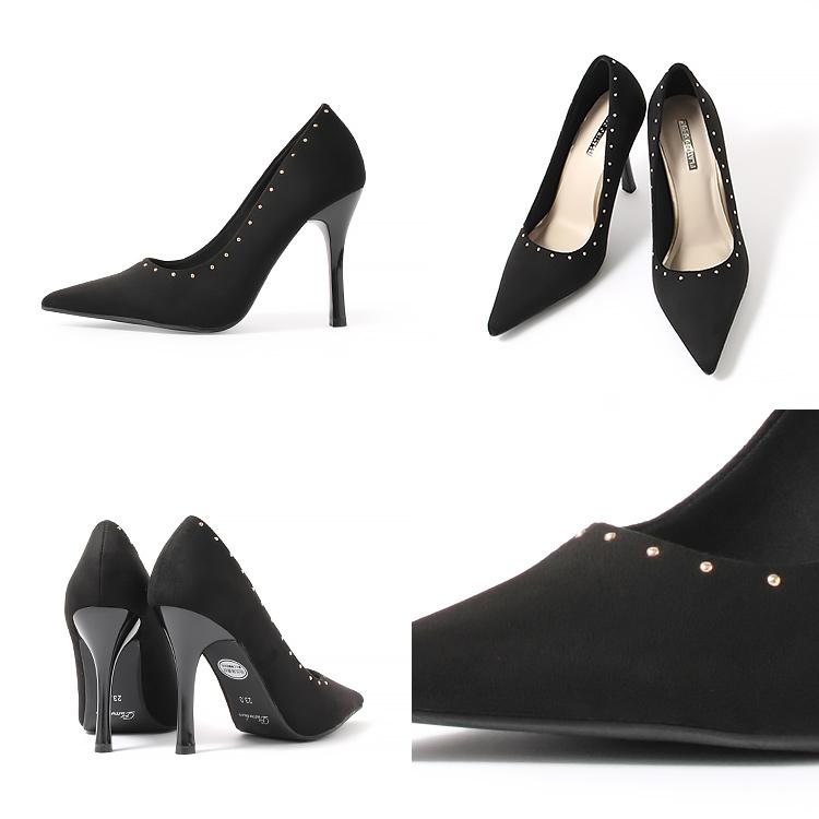 セール パンプス ハイヒール ポインテッドトゥ スタッズ ピンヒール