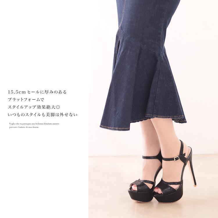 SALE サンダル アンクルストラップ オープントゥ ヒール15cm SALE サンダル アンクルストラップ オープントゥ ヒール15cm