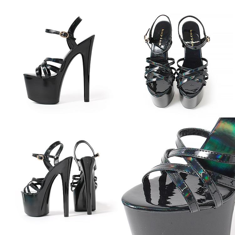 17?ヒール サンダル 軽量 ハイヒール 厚底 ピンヒール 前厚サンダル