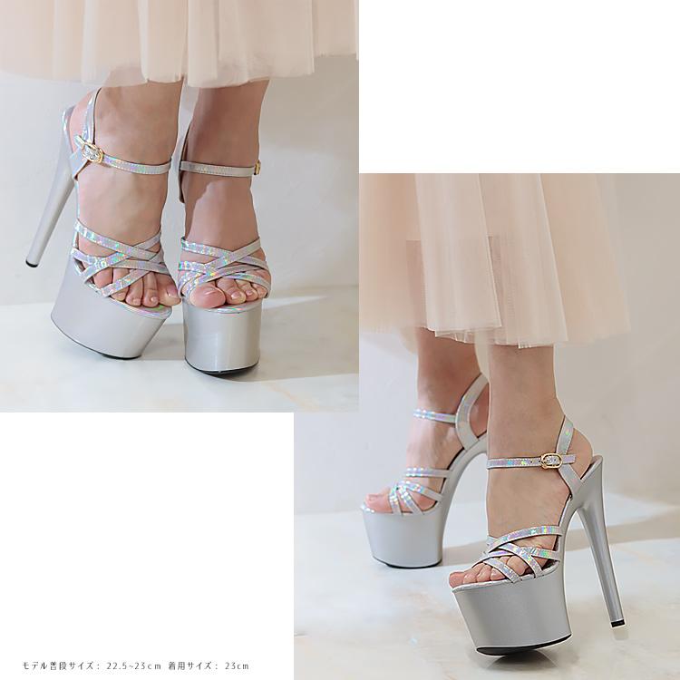 17?ヒール サンダル 軽量 ハイヒール 厚底 ピンヒール 前厚サンダル