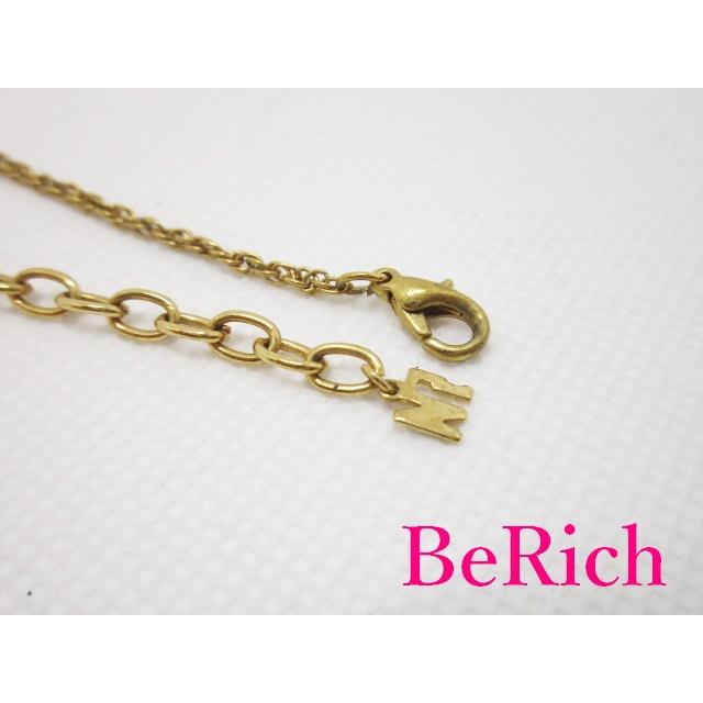 ニナリッチ NINA RICCI ラインストーン 付 NR ロゴ ネックレス ペンダント ゴールド シルバー メッキ GP ジュエリー 【中古】 ba2150｜be-rich0112｜04