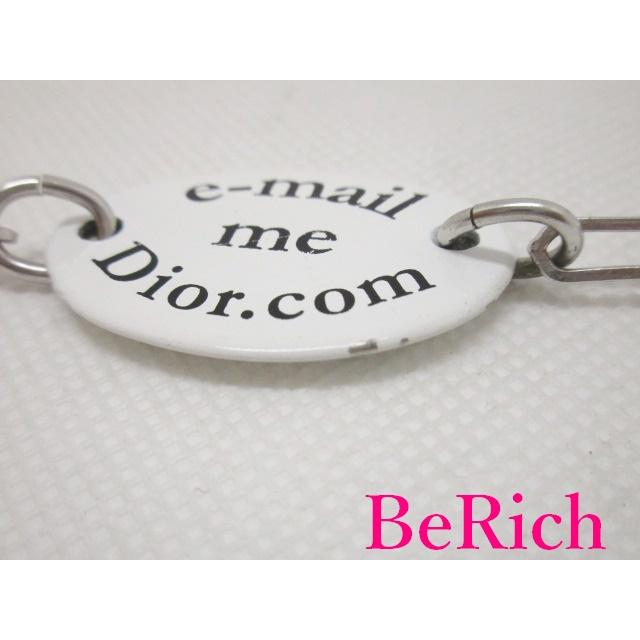 クリスチャン ディオール ロゴ プレート ネックレス ゴールド 白 ホワイト ペンダント Christian Dior 【中古】ba2519 | Christian Dior | 04