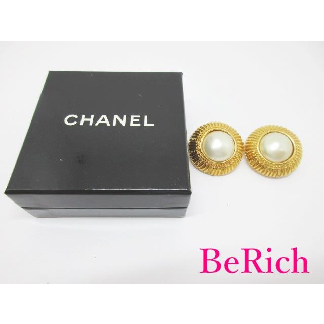 CHANEL シャネル フェイク パール 付 イヤリング ゴールド メッキ ココ 