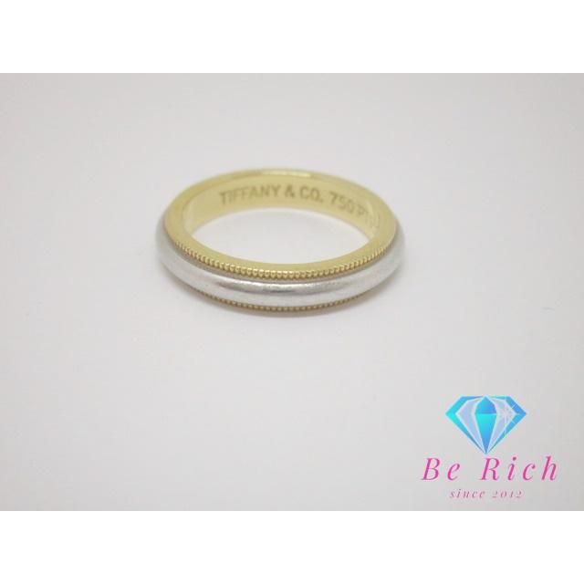 ティファニー TIFFANY & Co. 750 pt950 ミルグレイン リング 指輪 9号  