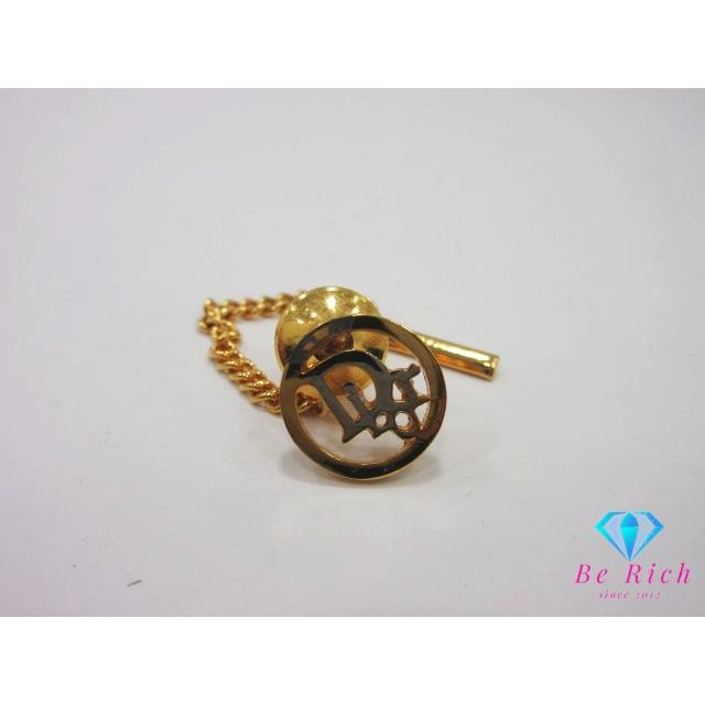 クリスチャン ディオール Christian Dior ラウンド ロゴ ネクタイ ピン ゴールド シルバー メッキ CD タイピン ジュエリー 【中古】ba3008 | Christian Dior