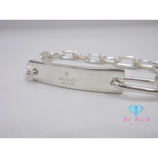 GUCCI バングル　プレート　ブレスレット　シルバー925 GUCCI グッチ ロゴ プレート ブレスレット Ag 925 シルバー