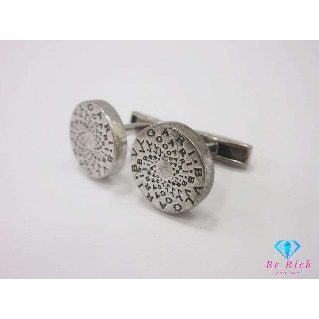 ブルガリ BVLGARI カフス シルバー SILVER 925 ロゴ カフリンクス 