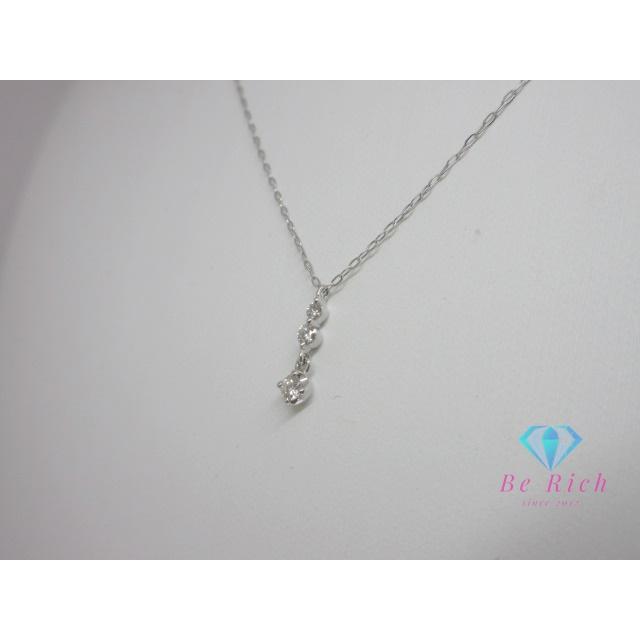 4°C K18WG ネックレス 4℃ ヨンドシー K18 WG ダイヤモンド 付 デザイン ネックレス
