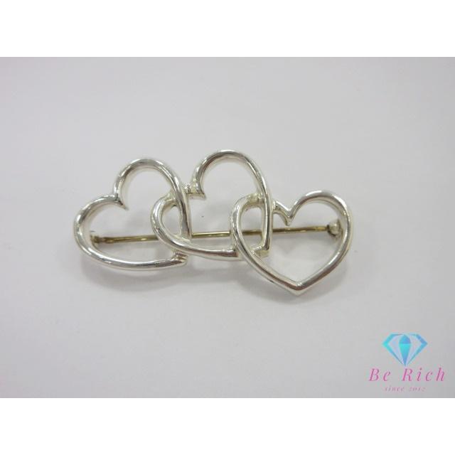 美品 ティファニー トリプルハート ブローチ ピンバッジ シルバー 925 TIFFANY&Co ティファニー トリプルハート ブローチ ピンバッジ