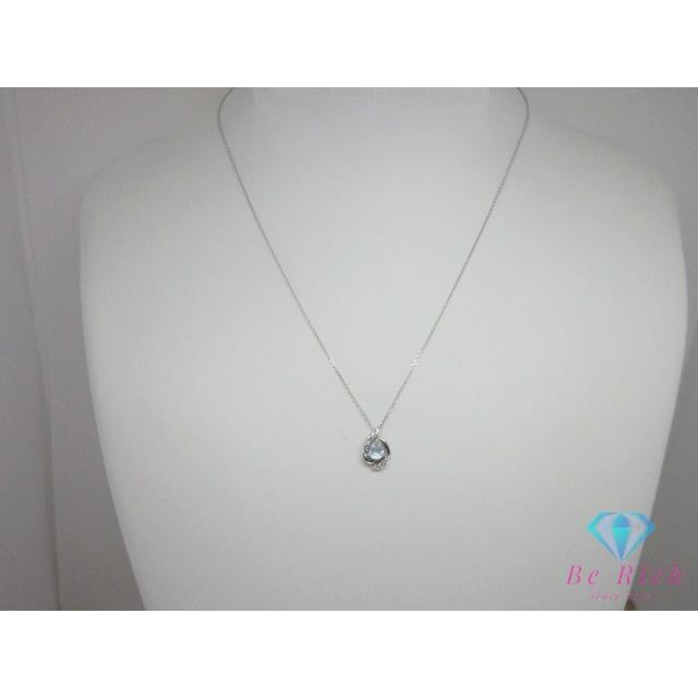 アクアマリン×ダイヤ　ネックレス　18K 4℃ 4℃（ヨンドシー） K18 WG アクアマリン ダイヤモンド 付 デザイン