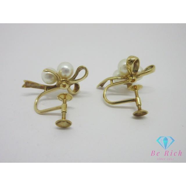 MIKIMOTO（ミキモト） MIKIMOTO K18 YG 真珠 パール 付 リボン 