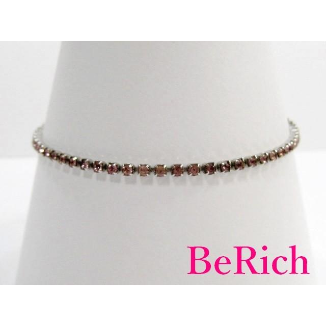 クレージュ テニス ブレスレット シルバー ピンク メッキ ライン